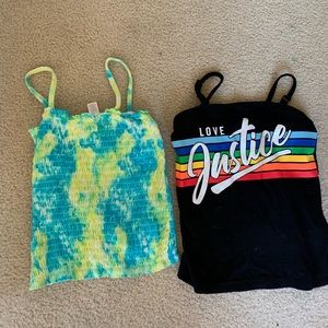 2 Justice Tops With Removable Straps